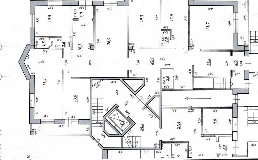 Офис 127 м² с кабинетной нарезкой  фото