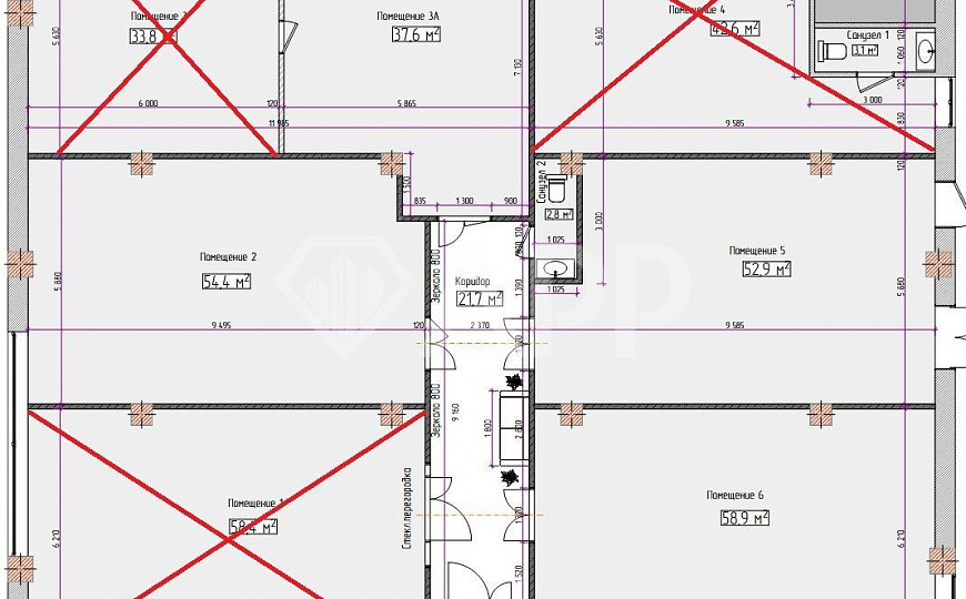 Помещение свободного назначения, офис, торговое, с ремонтом, 58,9 м² фото