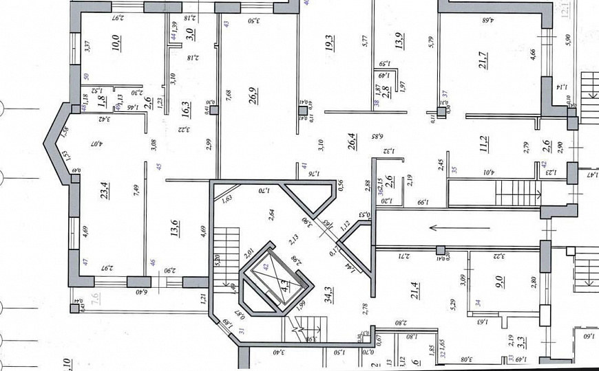 Офис 127 м² с кабинетной нарезкой  фото