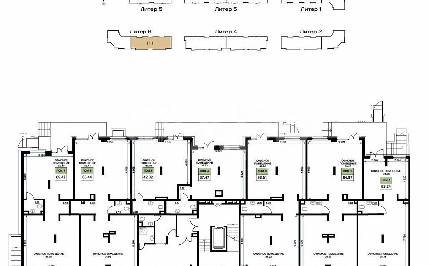 Продаю помещение 1 этаж 1 линия, 37.4 м² до 73.3 м² фото