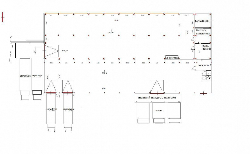 Теплый склад. Поизводство. 2080 м2 фото