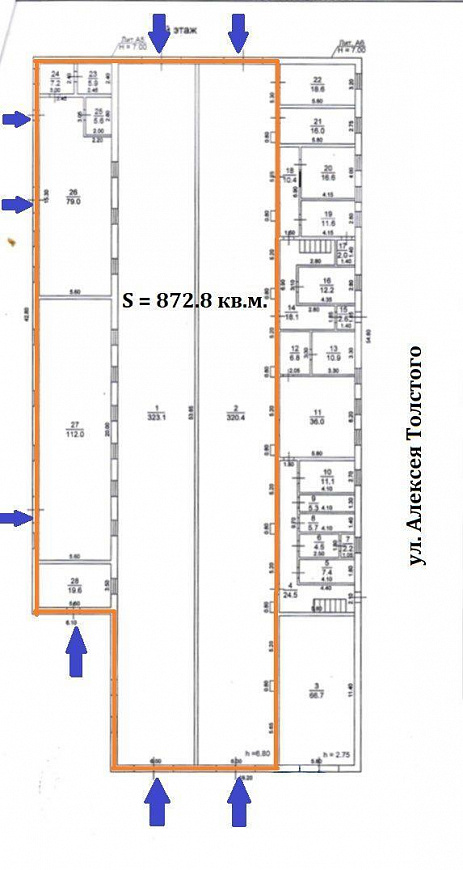 Сдаю помещение в торговом центре на 1 линии проездной улицы, 872,8 м² фото